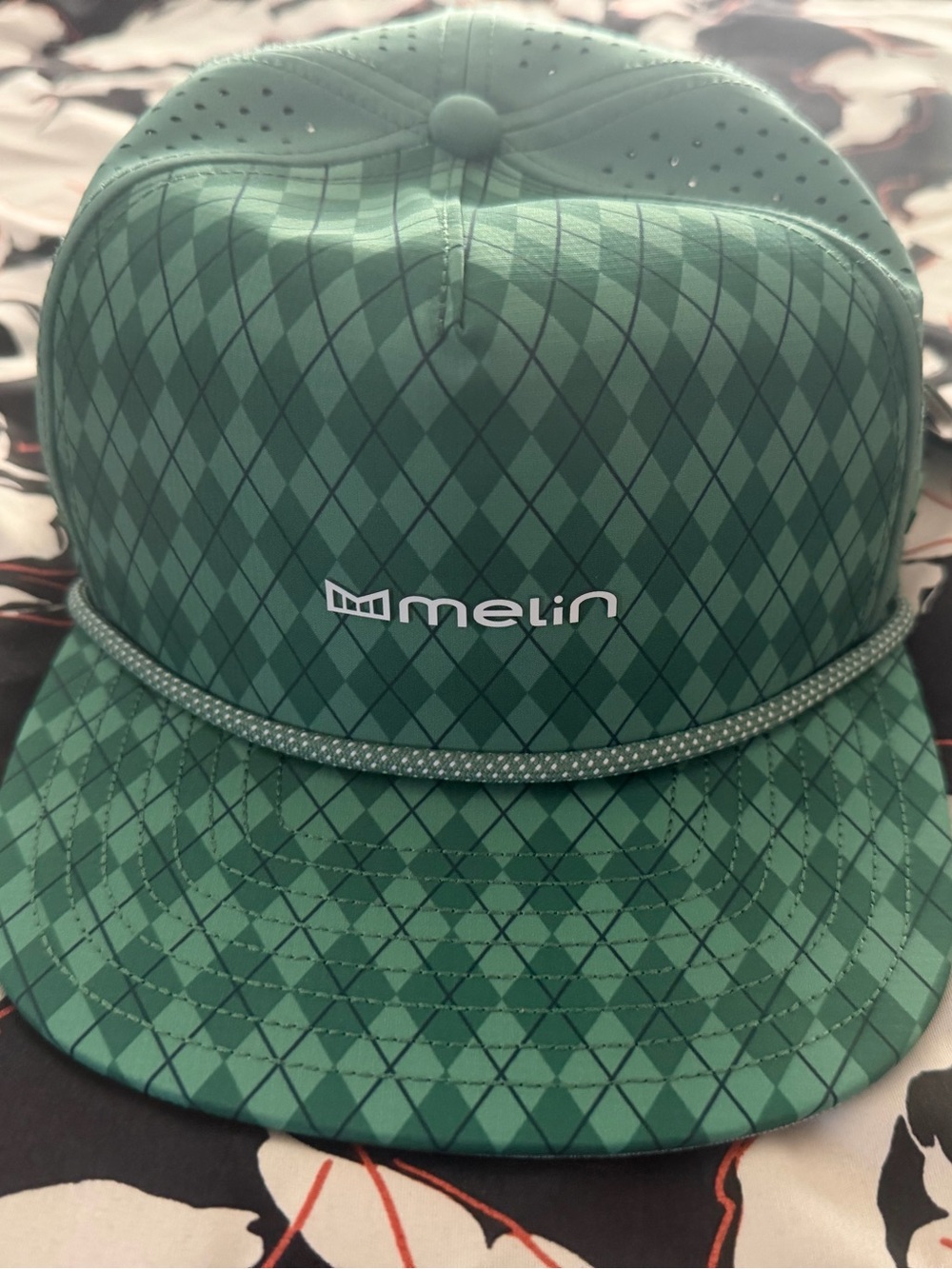 Melin Green Argyle Hat melin hat limited edition size large brand new hydro
